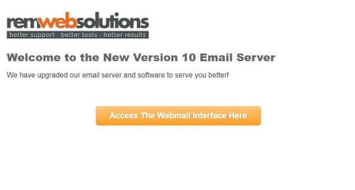 Screenshot of Webmail Login first page